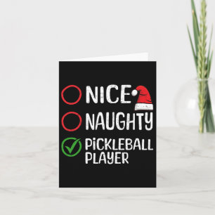 Julafton-lista för jultomten Pickleball Player Kort