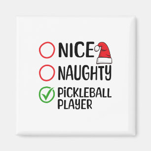 Julafton-lista för jultomten Pickleball Player Magnet