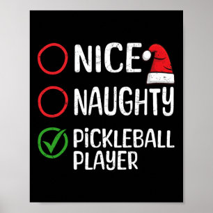 Julafton-lista för jultomten Pickleball Player Poster