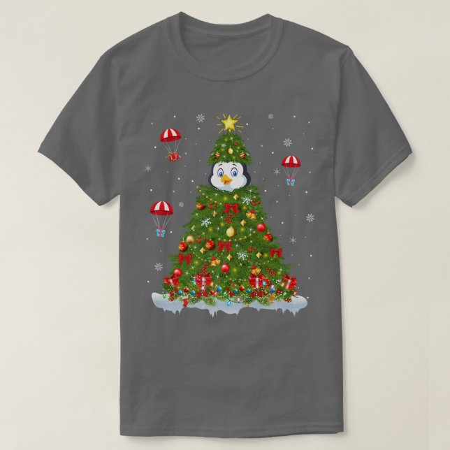 Julafton Ljus Matching Family Funny Penguin Christ T Shirt (Design framsida)