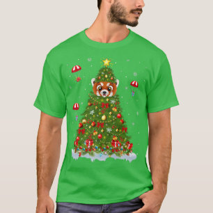 Julafton Ljus Matchning Familj Funny Red Panda Kri T Shirt