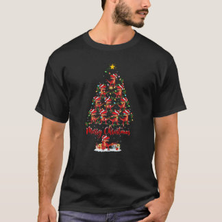 Julafton Ljus Santa Allosaurus Dinosaur jul T Shirt