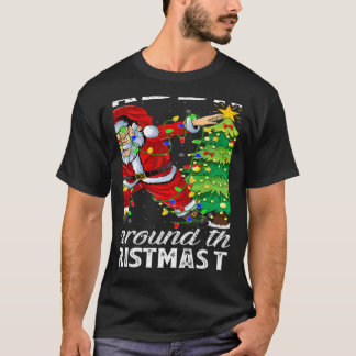 Julafton Ljus Santa Dabbing runt julträdet T Shirt