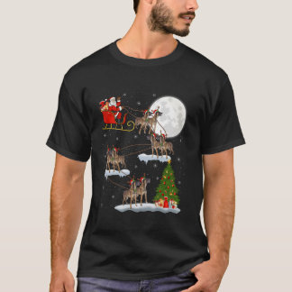 Julafton Ljus Santa Riding belgisk Malinois Hund C T Shirt