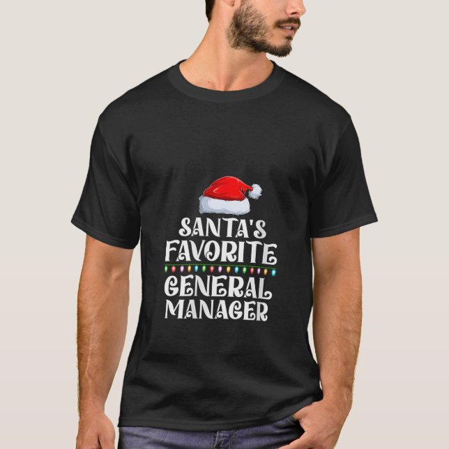 Julafton Ljus Santa s Favorites General Manager Ch T Shirt (Framsida)