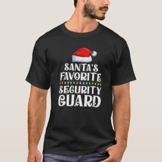 Julafton Ljus Santa s Favorites Security Guard Chr T Shirt
