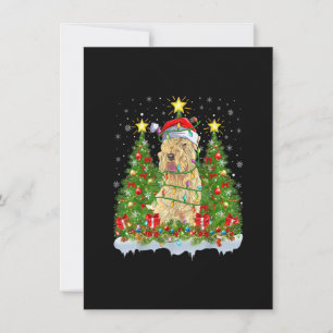 Julafton Ljus Santa Wheaten Terrier Hund jul Tr Inbjudningar
