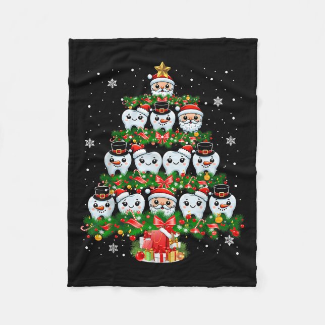 Julafton Ljus Teeth Doktor Dentist Tooth Teeth Chr Fleecefilt (Framsidan)