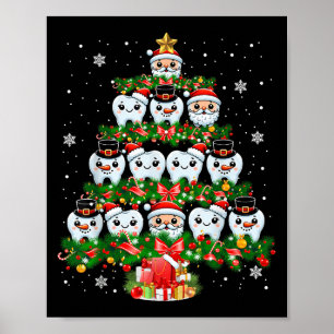 Julafton Ljus Teeth Doktor Dentist Tooth Teeth Chr Poster