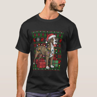 Julafton Ljus Ugly Santa Hat Great dane Hund Chris T Shirt