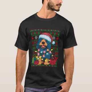 Julafton Ljus Ugly Santa Hat Spain Vatten Hund Chr T Shirt