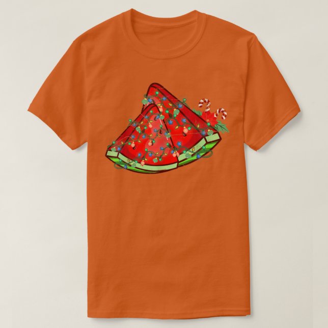 Julafton Ljus Watermelon Sommarhögtidlig jul I T Shirt (Design framsida)