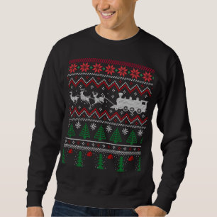 Julafton Lokomotiv Tåg Ugly jul Sweater Lång Ärmad Tröja