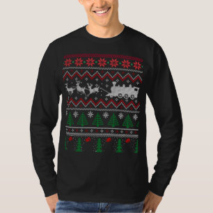 Julafton Lokomotiv Tåg Ugly jul Sweater T Shirt