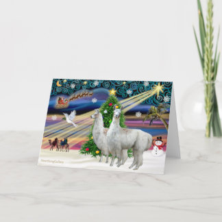 Julafton Magic - 2 Llamas Helgkort