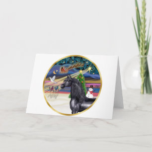 Julafton Magic - Black Arabian Horse Helgkort