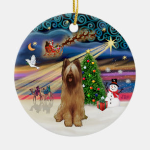 Julafton Magic - Briard (fawn) Julgransprydnad Keramik