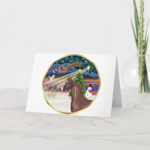 Julafton Magic - Brown Arabian Horse Helgkort