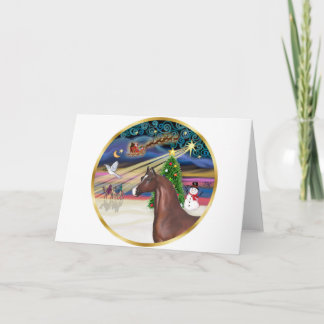 Julafton Magic - Brown Arabian Horse Helgkort