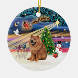 Julafton Magic - Chow Chow (rött) Julgransprydnad Keramik