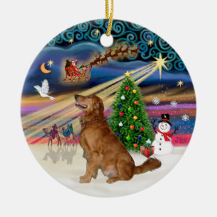 Julafton Magic - Golden Retriever (B-Prof) Julgransprydnad Keramik