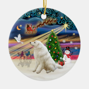Julafton Magic - Kuvasz Julgransprydnad Keramik