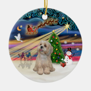 Julafton Magic - Lhasa Apso (R2) Julgransprydnad Keramik