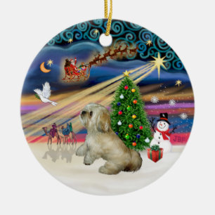 Julafton Magic - Lhasa Apso (R) Julgransprydnad Keramik