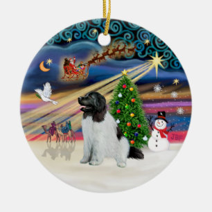 Julafton Magic - Newfoundland (Landseer #1) Julgransprydnad Keramik