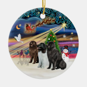 Julafton Magic - Newfoundland (TRE) Julgransprydnad Keramik