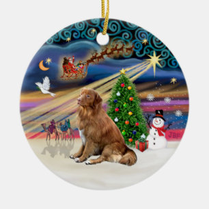 Julafton Magic - Nova Scotia Anka Tolling Retrieve Julgransprydnad Keramik