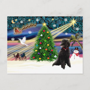 Julafton Magic-Pudel-Std-black Helg Vykort