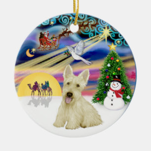 Julafton Magic - Scottish Terrier (Wheaten) Julgransprydnad Keramik