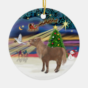 Julafton Magic - Shetland Pony Julgransprydnad Keramik