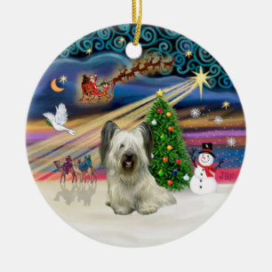 Julafton Magic - Skye Terrier (light) Julgransprydnad Keramik