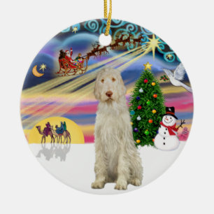Julafton Magic - Spinone Italiano 11 Julgransprydnad Keramik