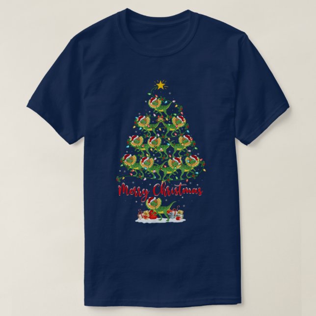 Julafton Matching Santa Dilofosaurus Dinosaur Chri T Shirt (Design framsida)
