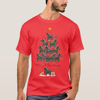 Julafton Matching Santa Miniature Schnauzer Hund K T Shirt