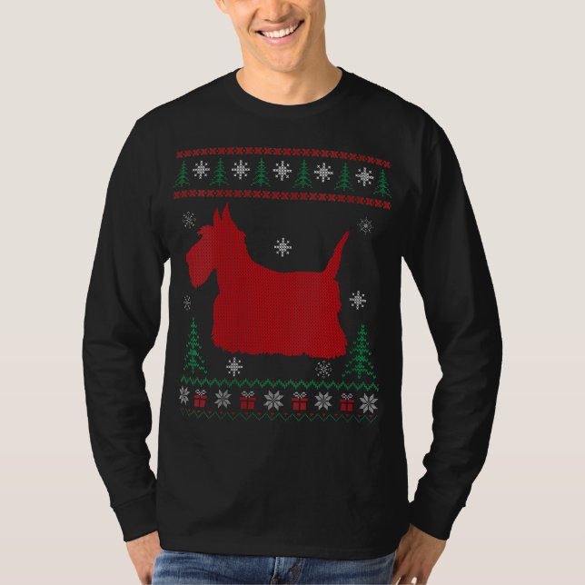 Julafton Matching Scottish Terrier Hund älskare Ug T Shirt (Framsida)