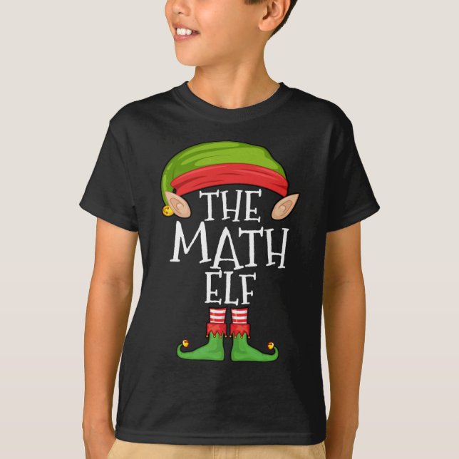 Julafton Math Elf Matching julfamilj Elf T Shirt (Framsida)