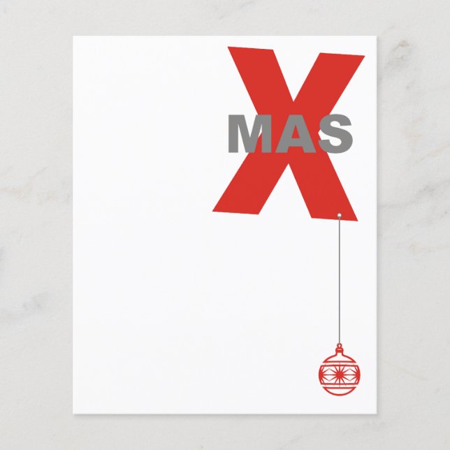 Julafton med Julgran Ornament + din idé Flygblad (Framsidan)