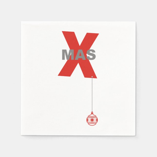 Julafton med Julgran Ornament + din idé Pappersservett (Framsidan)