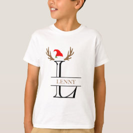 Julafton Monogram Brev L Antlers Sants Hat T Shirt