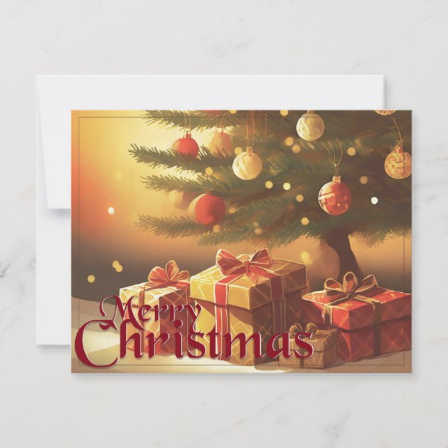 Julafton Motif, med Presenter under Julgran (Framsida)