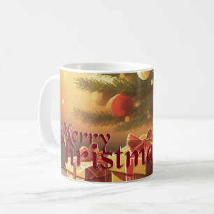 Julafton Motif, med Presenter under Julgran Kaffemugg