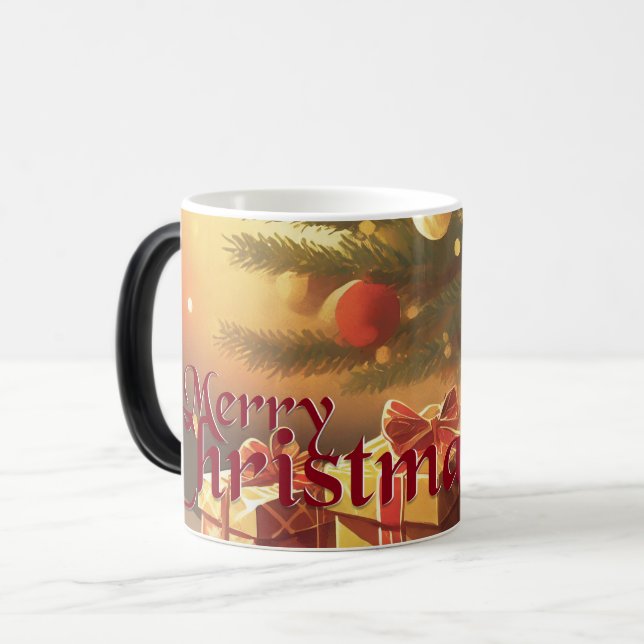 Julafton Motif, med Presenter under Julgran Magisk Mugg (Framsida vänster)