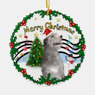 Julafton Music 1 - MC - Irish Wolfhound (hat) Julgransprydnad Keramik