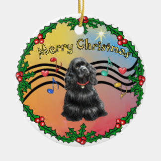 Julafton Music 2 - Baclk Cocker Julgransprydnad Keramik