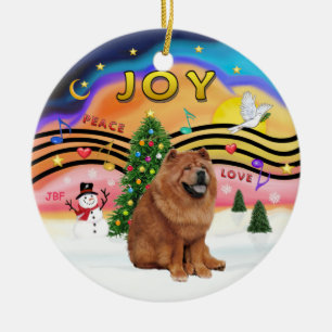 Julafton Music 2 - Chow Chow (rött) Julgransprydnad Keramik