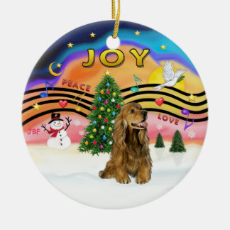 Julafton Music 2 - Cocker (brun) Julgransprydnad Keramik
